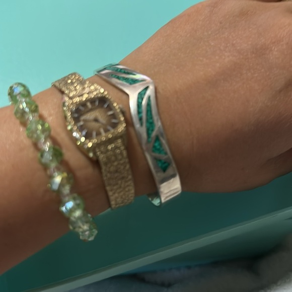 #18 STERLING TJ-67 INLAID TURQUOISE STONES CUFF BRACELET 925 MEXICO - Picture 15 of 16